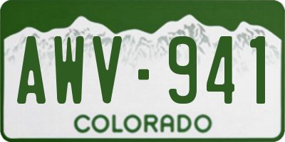 CO license plate AWV941