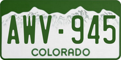 CO license plate AWV945