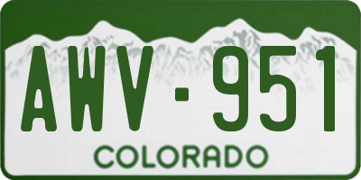 CO license plate AWV951