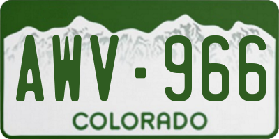 CO license plate AWV966