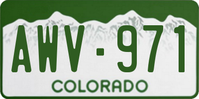 CO license plate AWV971