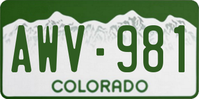 CO license plate AWV981