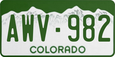 CO license plate AWV982