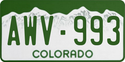CO license plate AWV993