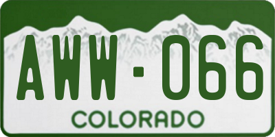 CO license plate AWW066