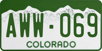 CO license plate AWW069