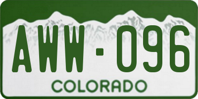 CO license plate AWW096