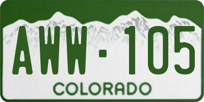 CO license plate AWW105