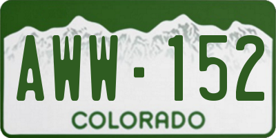 CO license plate AWW152