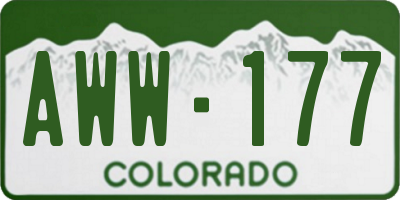 CO license plate AWW177