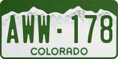 CO license plate AWW178