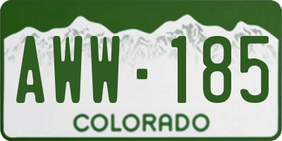 CO license plate AWW185
