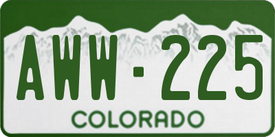 CO license plate AWW225