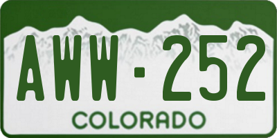 CO license plate AWW252
