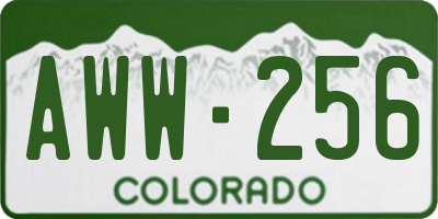 CO license plate AWW256