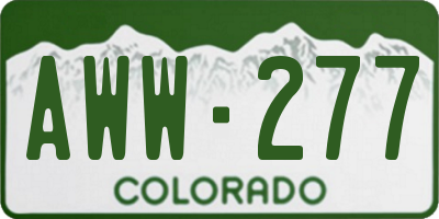CO license plate AWW277
