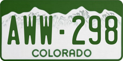 CO license plate AWW298