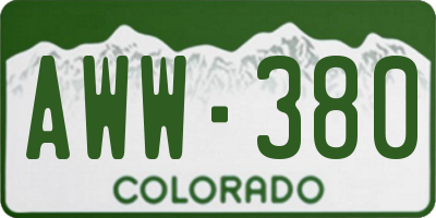 CO license plate AWW380