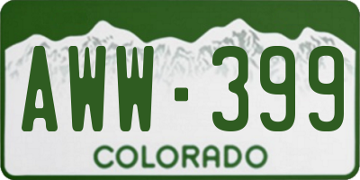 CO license plate AWW399