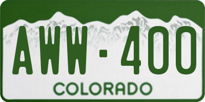 CO license plate AWW400
