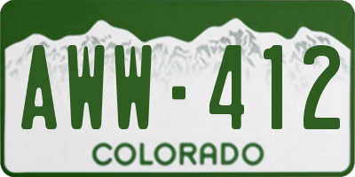 CO license plate AWW412