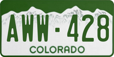 CO license plate AWW428