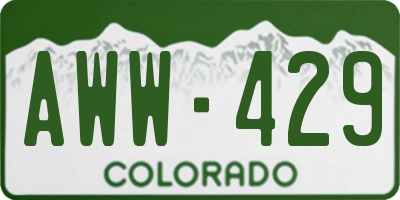 CO license plate AWW429