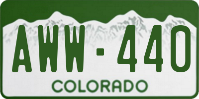 CO license plate AWW440