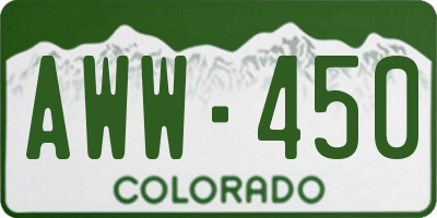 CO license plate AWW450