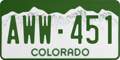 CO license plate AWW451