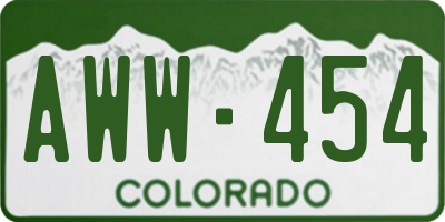 CO license plate AWW454