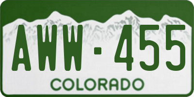 CO license plate AWW455