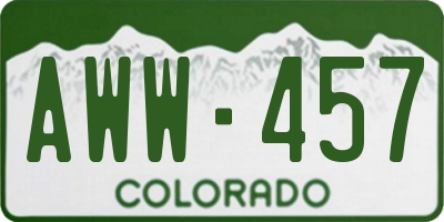 CO license plate AWW457