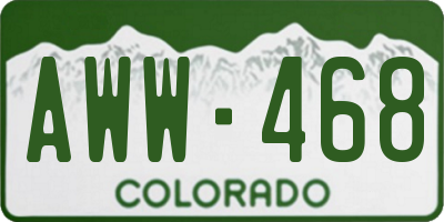 CO license plate AWW468