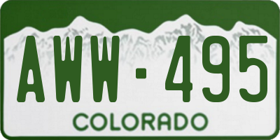 CO license plate AWW495