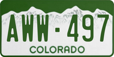 CO license plate AWW497