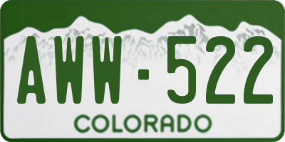 CO license plate AWW522