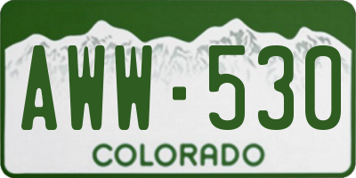 CO license plate AWW530