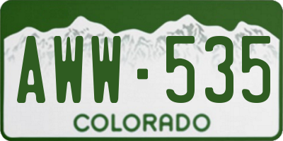 CO license plate AWW535