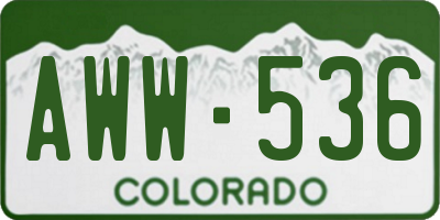 CO license plate AWW536