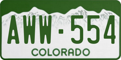 CO license plate AWW554