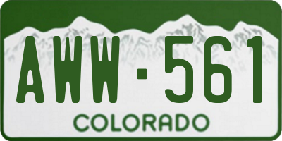 CO license plate AWW561