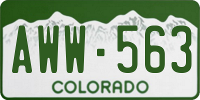CO license plate AWW563