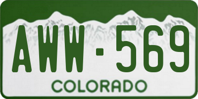 CO license plate AWW569