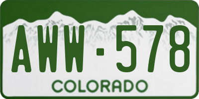 CO license plate AWW578