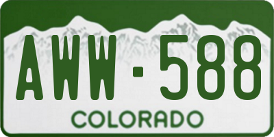 CO license plate AWW588