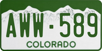 CO license plate AWW589