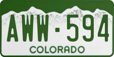 CO license plate AWW594