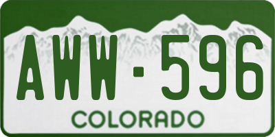 CO license plate AWW596
