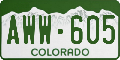CO license plate AWW605